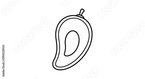 Simple Avocado Outline Icon Vector Illustration