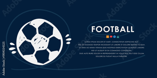 football doodle icon, banner concept vector design.