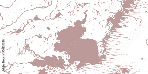 Abstract grunge vector illustration of a world map featuring a textured Europe continent outline with ink splashes and detailed country borders for a stylish geography art frame