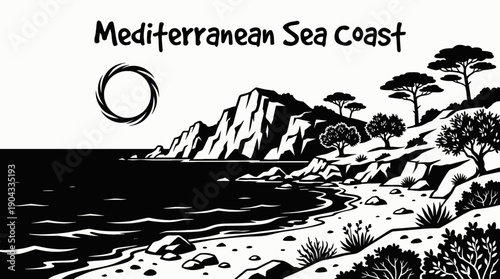 Mediterranean Sea Coast Sea Beach Coastal Landscape Scenic Nature Travel Tourism Destination Geography Seascape Shoreline Water Horizon Outdoor Vacation Paradise Natural Attraction Europe