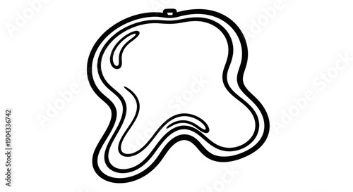 Abstract Blob Shape Outline, Organic Organic Form, Hand Drawn Style