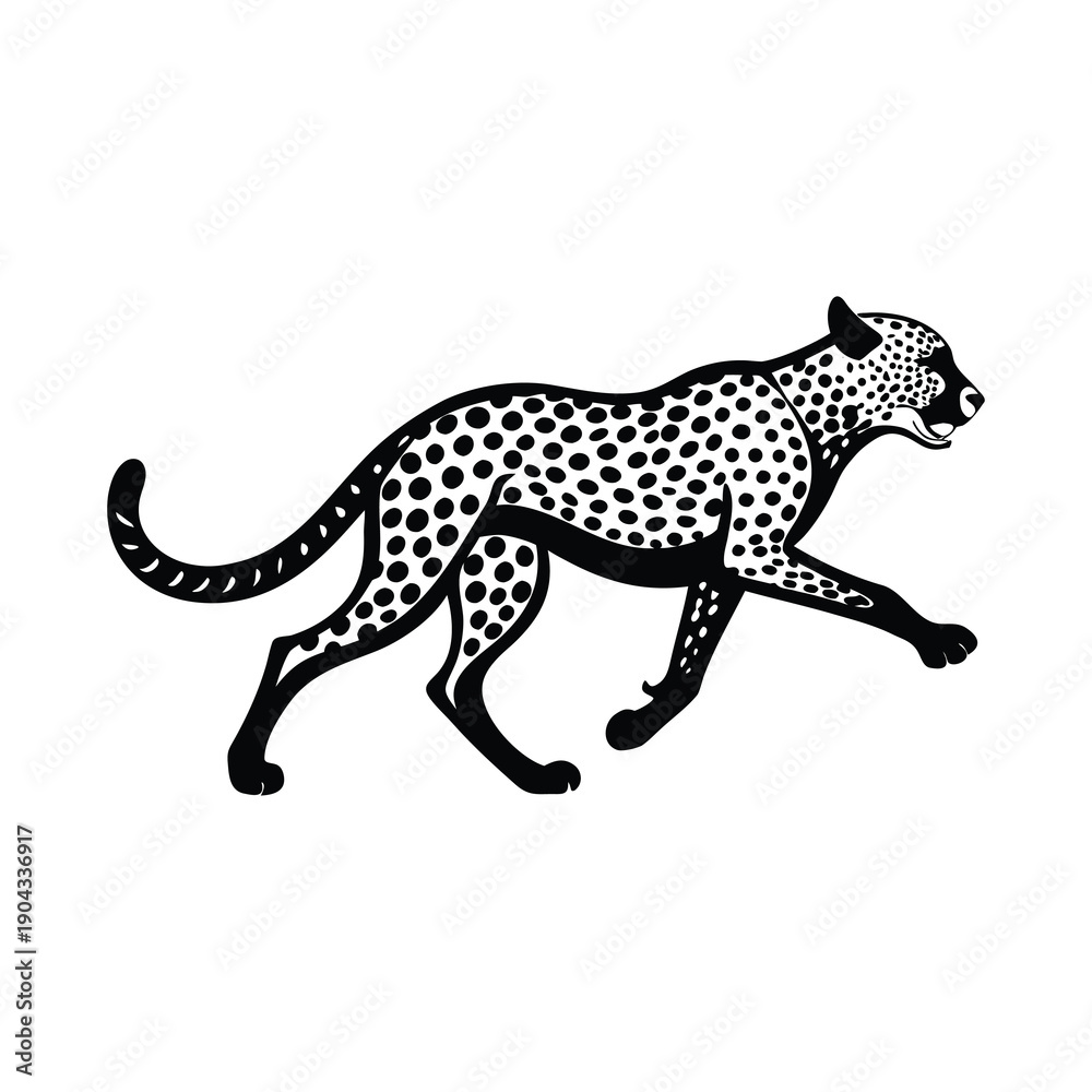 Obraz premium leopard silhouette vector art illustration
