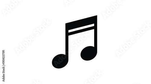 Simple black musical note icon on a plain white background
