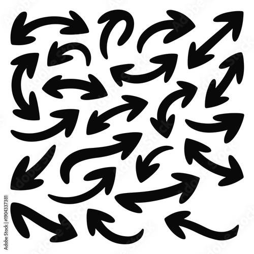 Assorted Black Arrows on White Background awcgowspsxysfxuvq4nksg