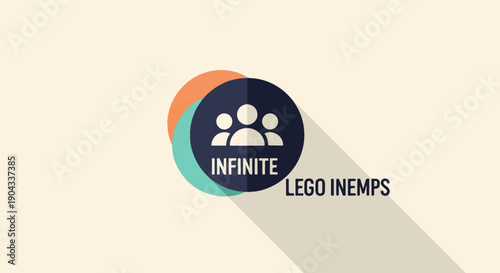 Abstract circles with group icon, text "INFINITE" & "LEGO INEMPS