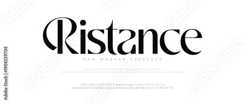 Elegant Font Uppercase Lowercase And Number. Minimal modern urban fonts for logo, brand etc. Typography typeface uppercase lowercase and number. vector illustration | Black Magic Variation

