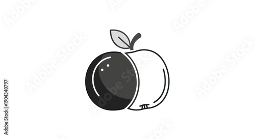 Half Dark Half Light Apple Icon