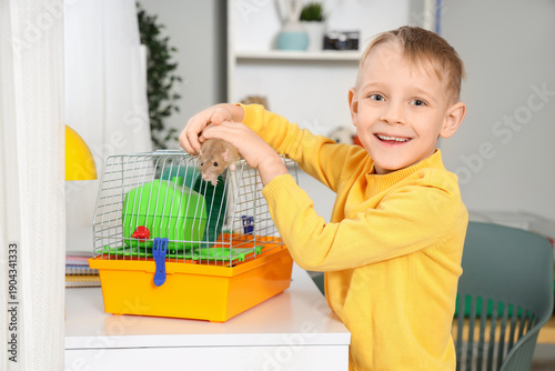 Happy little boy with cute ...