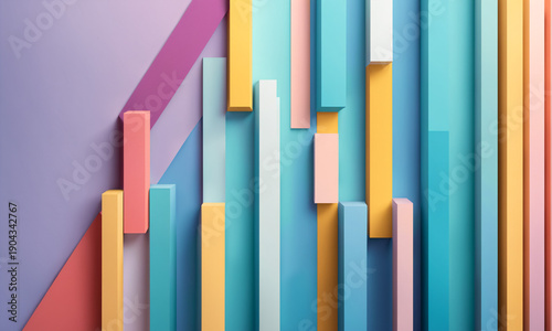 vertical 3d bars and pillar...