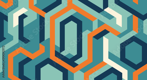 A vibrant geometric pattern evokes modernity and creativity, perfect for design projects and presentations.