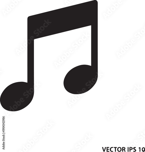 Music note icon with treble clef and musical notes illustration vector design