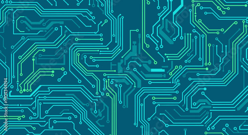 A vibrant circuit board design evokes innovation and technology, perfect for tech-focused marketing materials.