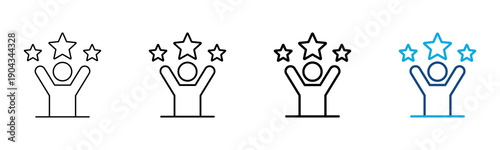 Success Icon Different Style Outline Collection Set Vector Illustration