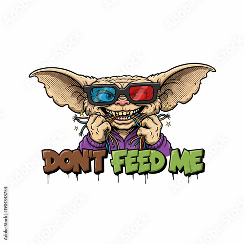 Gremlin Wearing 3D Glasses and Holding Wires.