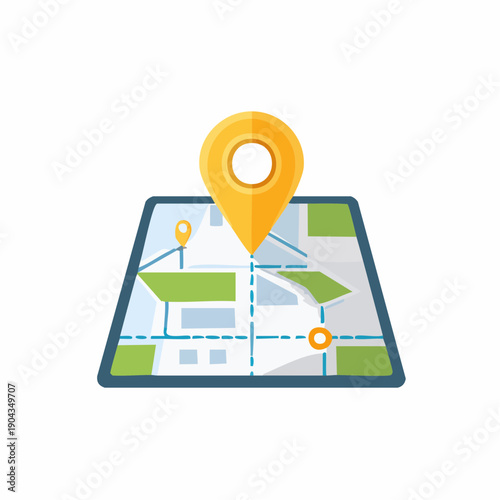Map with Location Pinpoint Marker Place Indicator for Navigation and Destination Finding Location Services
