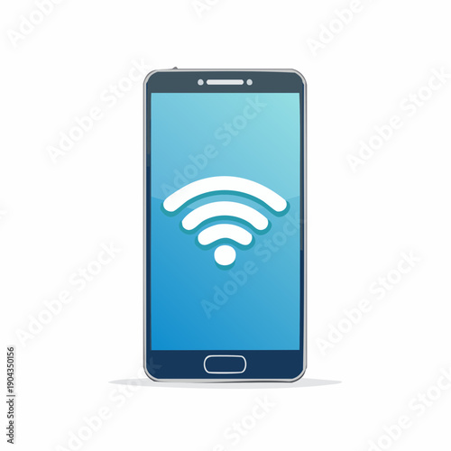 Smartphone with Wireless Icon Displaying Connectivity Device for Communication and Technology