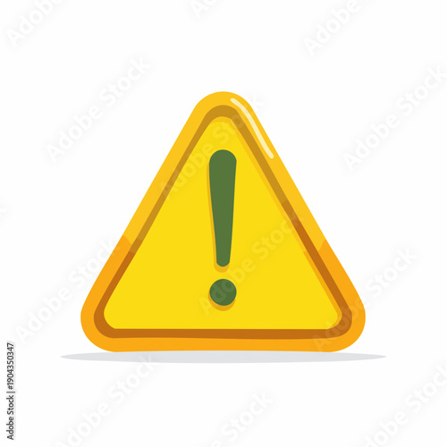Yellow Warning Sign with Exclamation Mark Icon for General Safety and Hazard Alert