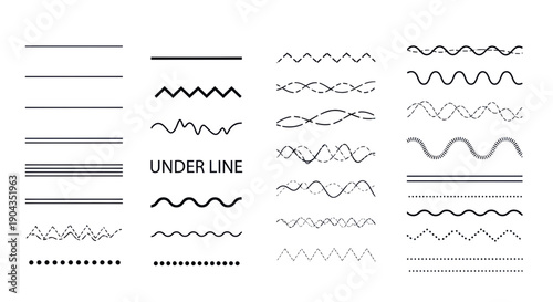 Collection of Various Line Styles and Underlines