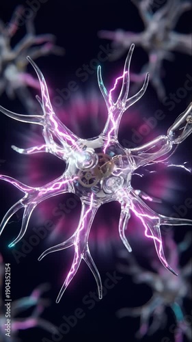 Abstract Neurons Firing Electrical Energy Signals Visually
