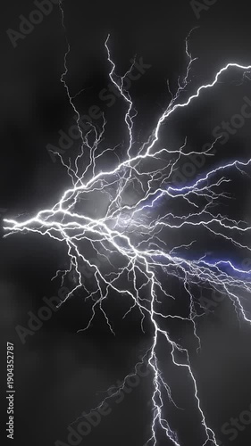 Intense Electrical Storm Strikes With Bright Lightning Bolt