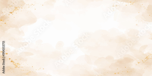 An abstract grunge watercolor background featuring a vintage parchment texture with aged brown clouds and an antique beige paper pattern on a grungy retro wall surface