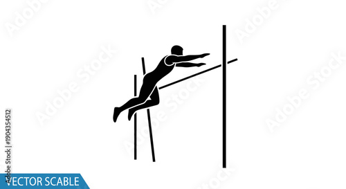Pole Vault Athlete Silhouette