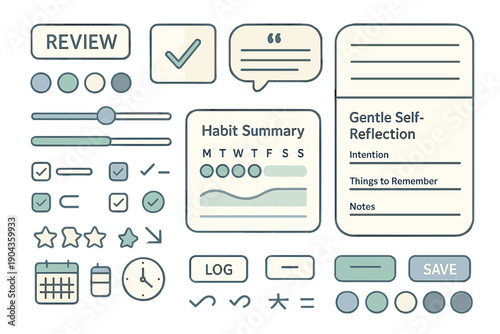 Dashboard showing habit tracking tools for self-reflection and personal growth on a digital platform
