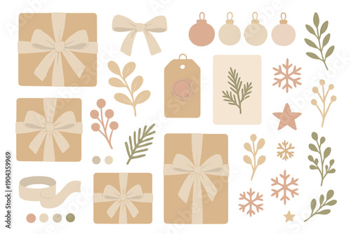 Gift wrapping supplies create a festive scene with various shapes and colors for holiday events and celebrations