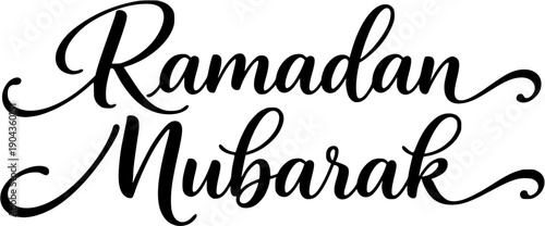 Ramadan Mubarak Silhouette Design in Black and White with Elegant Islamic Calligraphy for Greeting Cards, Posters, Social Media and Festive Decorations