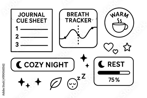 Cozy night activities include tracking breath and planning journal cues for rest at home during a quiet evening