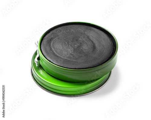 Shoe polish on white backgr...