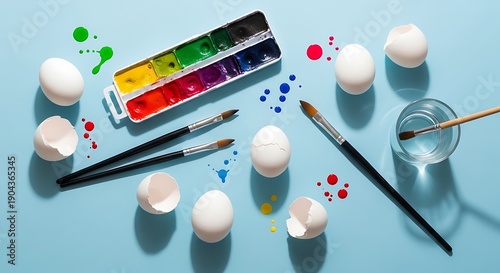 Easter Egg Art: Painting Fun with Watercolor & Brushes