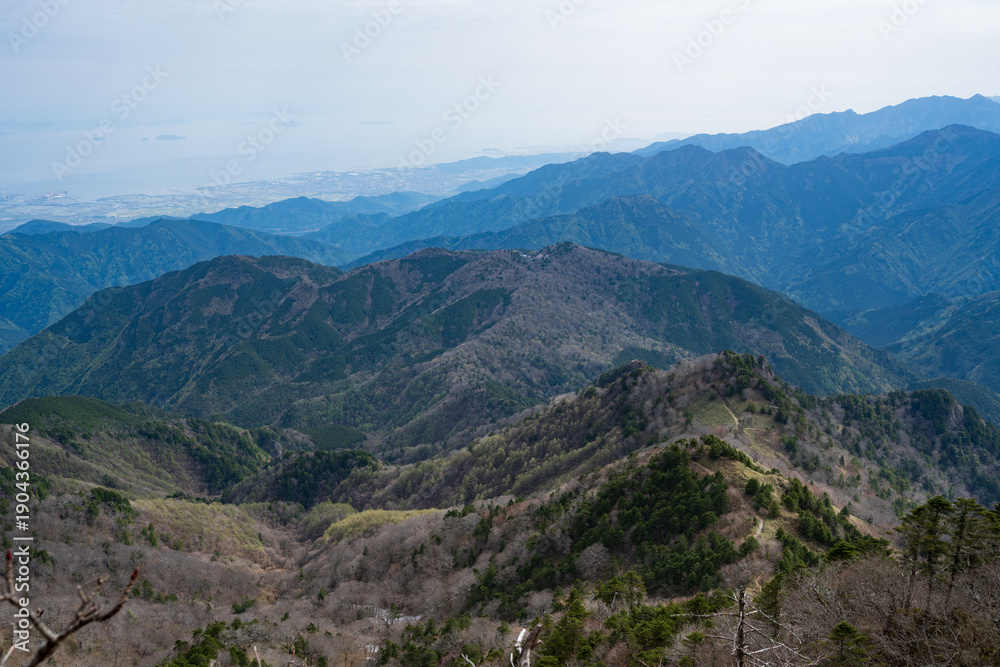 Obraz premium Climbing Mt. Ishizuchi, Ehime, Japan