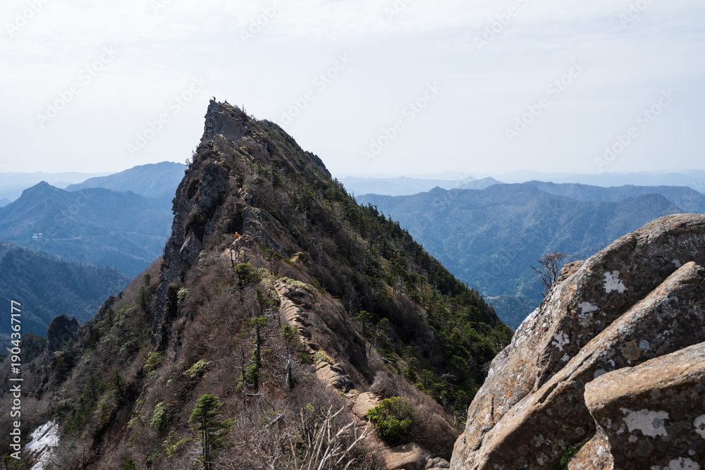 Fototapeta premium Climbing Mt. Ishizuchi, Ehime, Japan