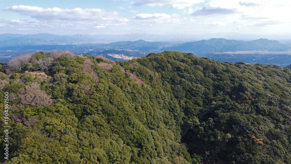 Obraz premium 小岱山山頂のドローン空撮