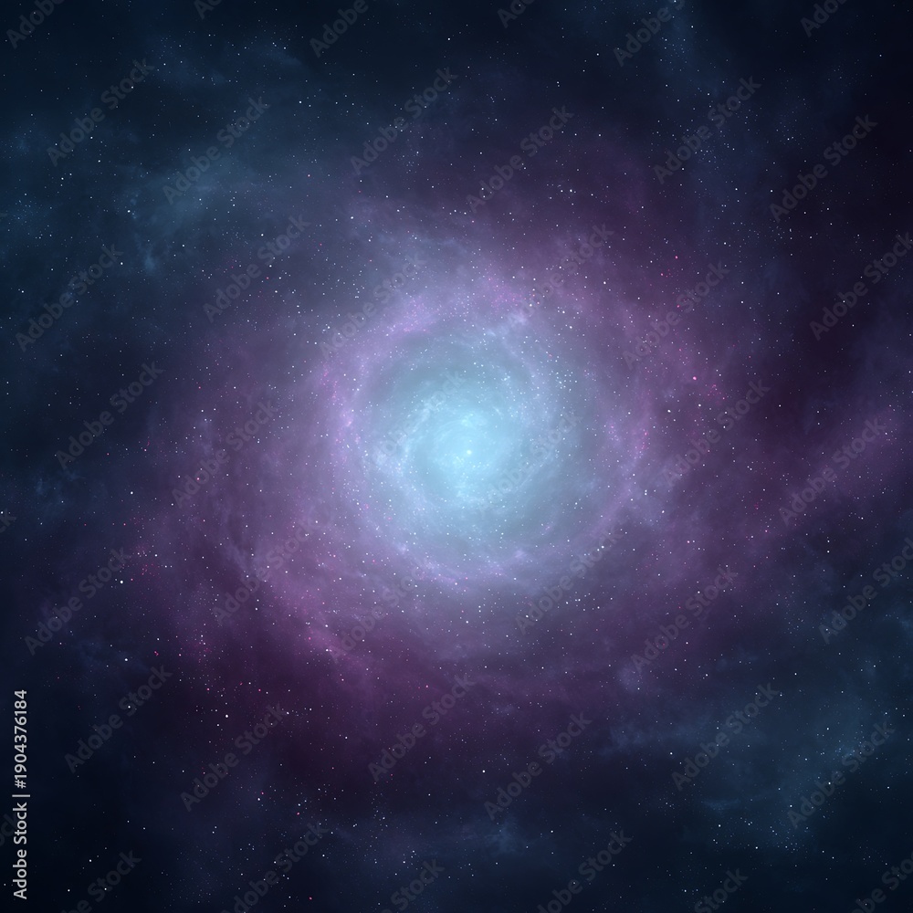 Obraz premium Vibrant purple and blue cosmic galaxy glowing brightly in deep space with stars