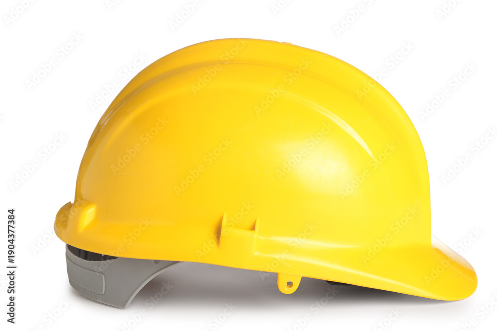 Fototapeta premium Yellow hardhat isolated on white background