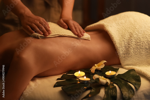 Woman getting back massage ...