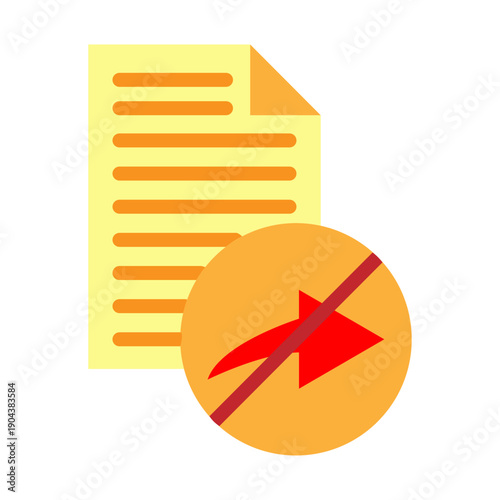 No Share Vector Flat Icon Design