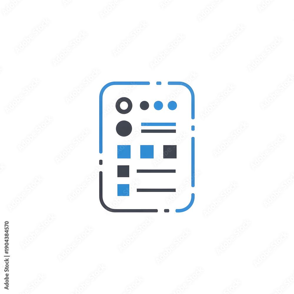Fototapeta premium Smartphone interface with blue and gray on black background