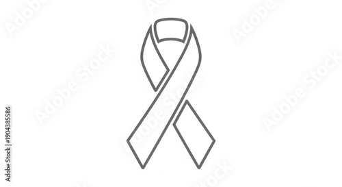 A simple line drawing of a looped ribbon symbolizing awareness and support on a plain white background