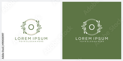 Initial letter O flower for beauty natural cosmetic skin care logo design