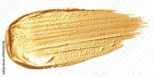 realistic 3d smooth glossy gold paint or lipstick swatch smear smudge in different style isolated on transparent background	
