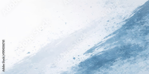 A fresh blue liquid water splash creates an abstract wave pattern with clear bubbles and frozen ice textures against a clean white nature background