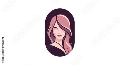 Elegant Woman with Flowing Hair Portrait.