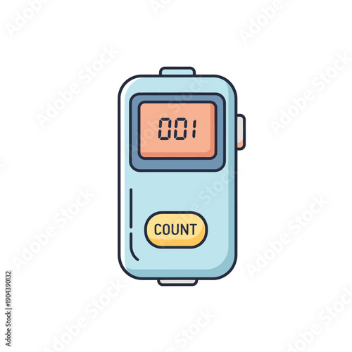 Simple Digital Counter Device Illustration.