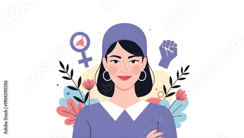 Modern Women Empowerment Flat Vector Concept