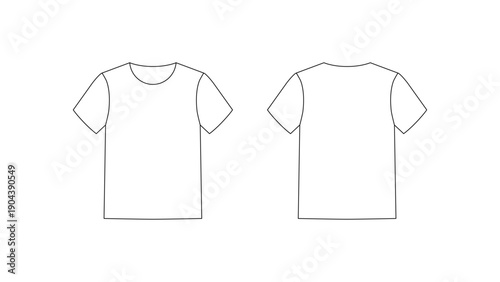 Template t-shirt simple vector blank side modern wear casual