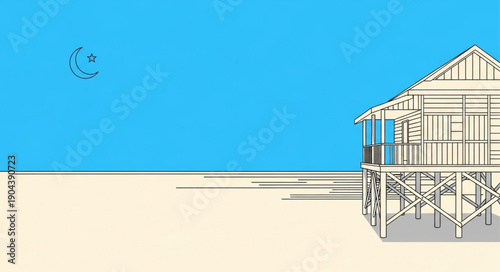 modern house with blue windows