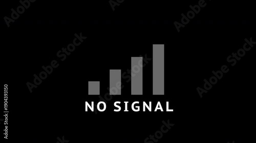 No signal graphic with bar levels and a red cross, symbolizing network loss, service outage, and wireless communication failure